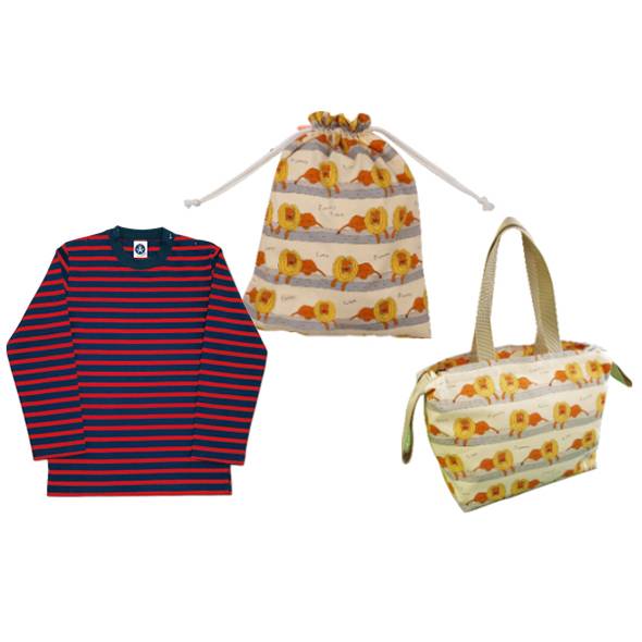 「車いすバッグ・お着替え巾着・ロングスリーブTシャツ(子供用)セット」の商品画像