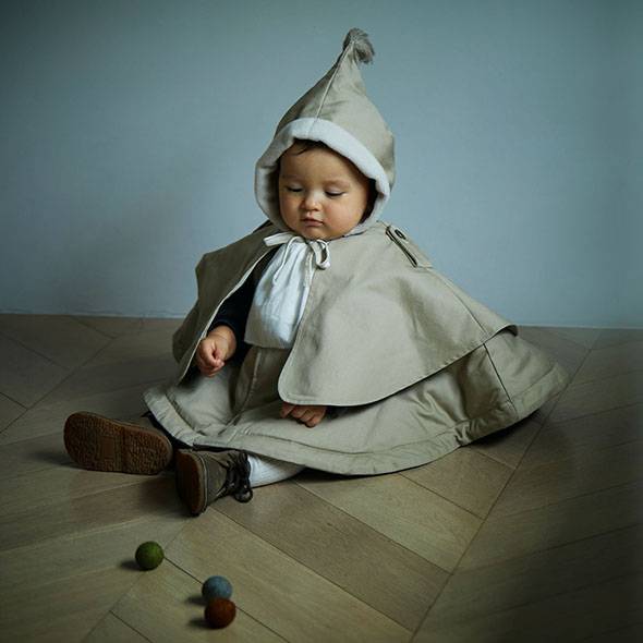 赤ちゃんファースト「マールマール sonnet(ケープ&ボンネ)/ベージュ」の画像