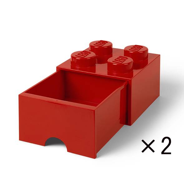 赤ちゃんファースト「レゴ(R)ストレージ 収納ボックスセット/レッド&グリーン」の画像