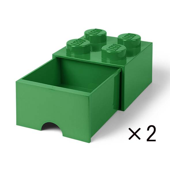 赤ちゃんファースト「レゴ(R)ストレージ 収納ボックスセット/レッド&グリーン」の画像