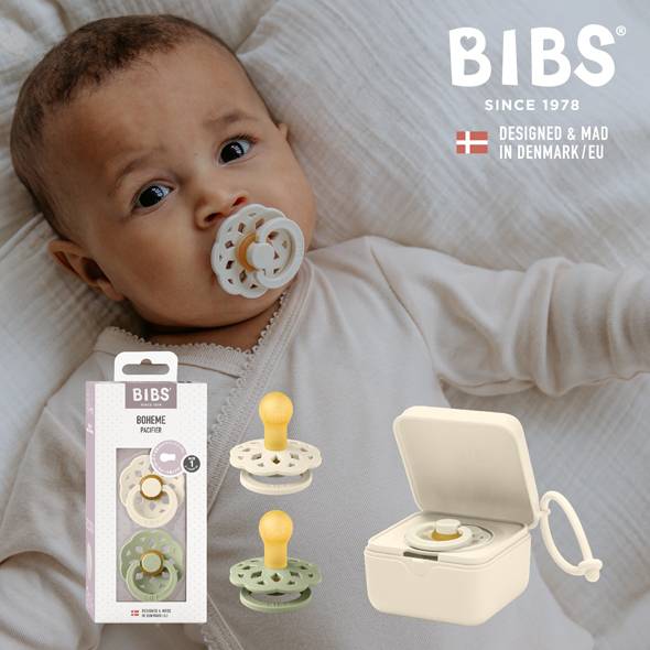 赤ちゃんファースト「BIBS おしゃぶりとケースセット」の画像