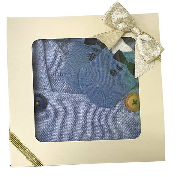 「アミアミ ホールガーメントベビーサロペット&靴下/ブルー」の商品画像
